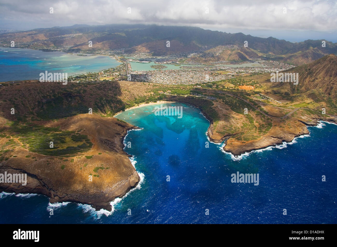Hawaii, Oahu, Hawaii Kai, Aerial Of Hanauma Bay Stock Photo Alamy
