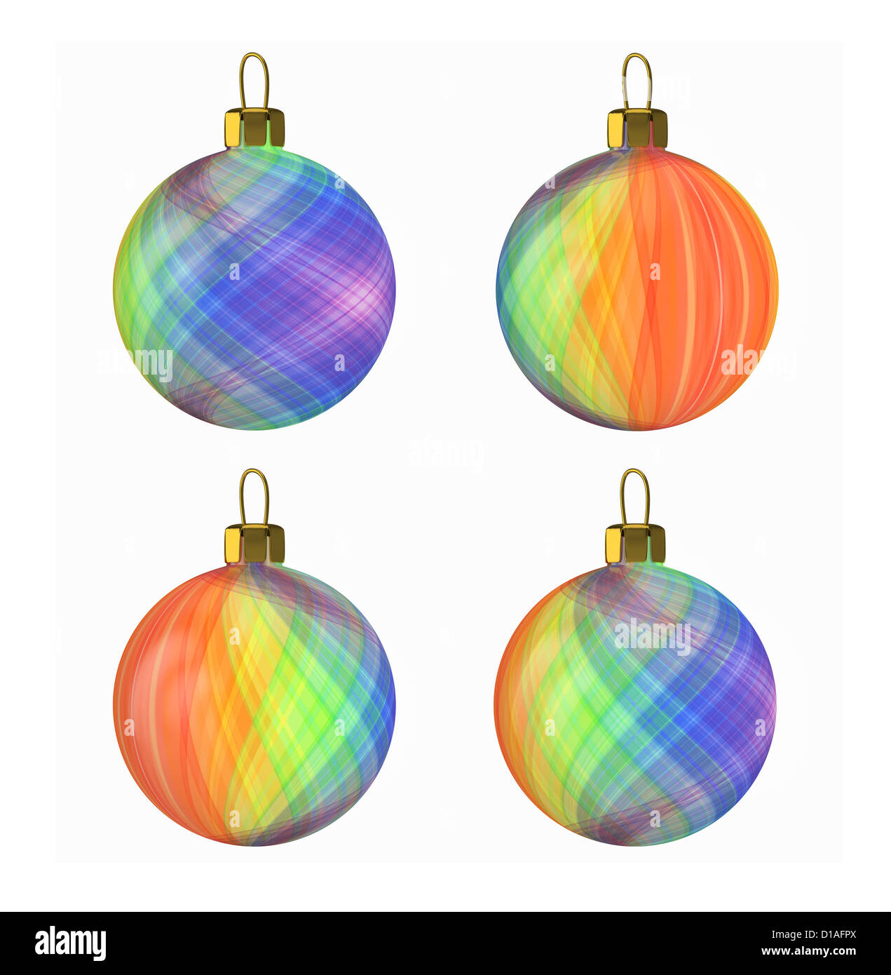 Christmas balls of various colors. Stock Photo