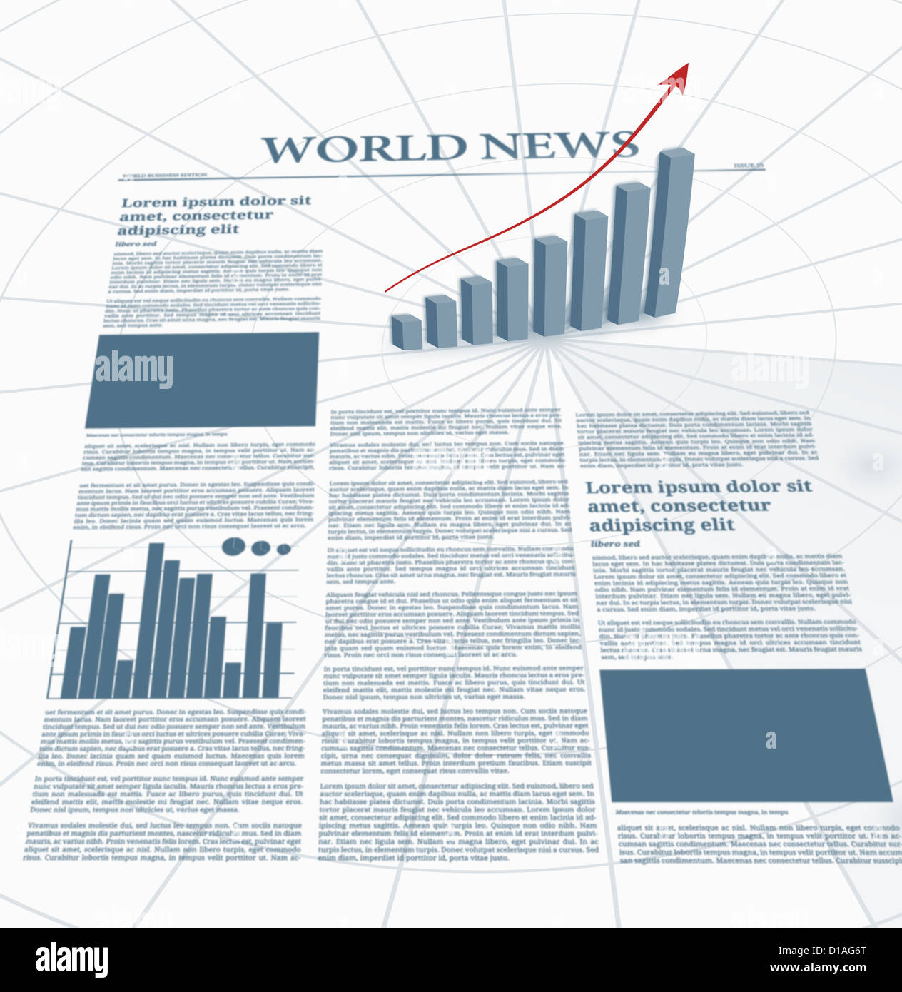 Business newspaper with graphics Stock Photo Alamy