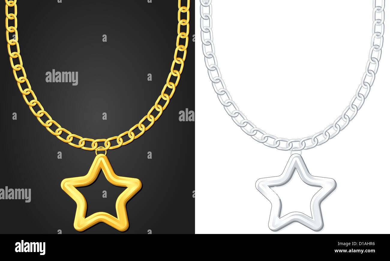 Chain necklace with star pendant hi-res stock photography and images ...