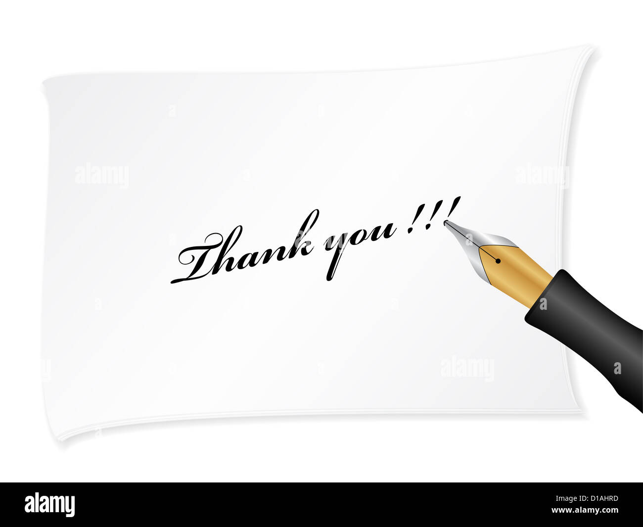 Thanks Note White Background White note with text (thank you). Vector illustration Stock Photo - Alamy