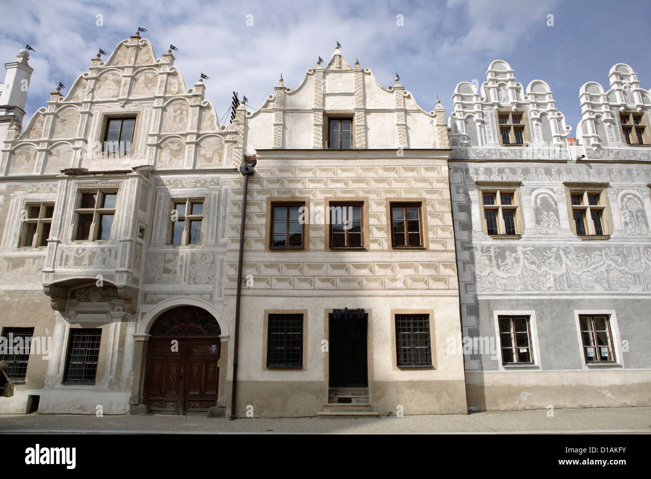 Sgraffito, Sgraffitti, Scraffito, house facade, Slavonice, Zlabings, Tschechien, Tschechische Republik, Czech Republic, Europe Stock Photo