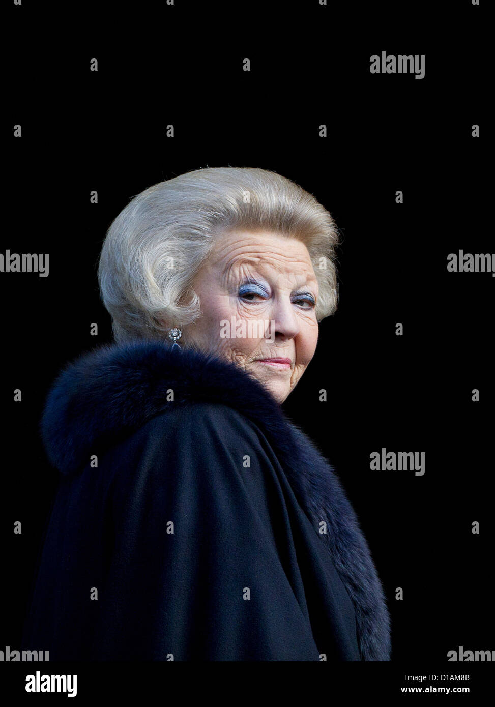 Queen Beatrix of The Netherlands leaves the Royal Palace Amsterdam after the award ceremony of the Prince Claus Award 2012 in Amsterdam, The Netherlands, 12 December 2012. Photo: Patrick van Katwijk / NETHERLANDS OUT AND FRANCE OUT Stock Photo