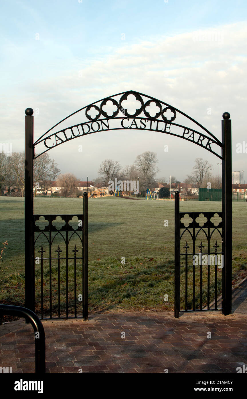 Caludon Castle Park gateway, Coventry, UK Stock Photo Alamy