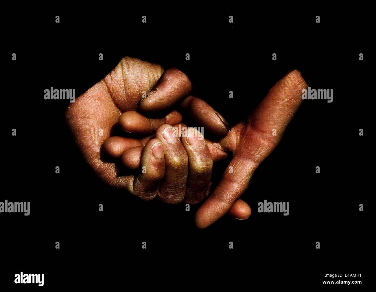 Man With Hands In His Back, Beijing China Stock Photo