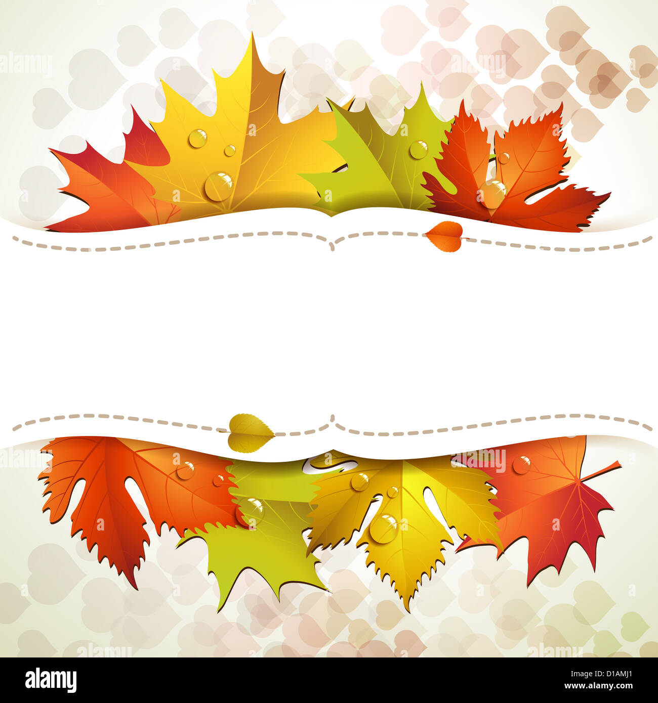 White background with autumn colorful leaves Stock Photo - Alamy