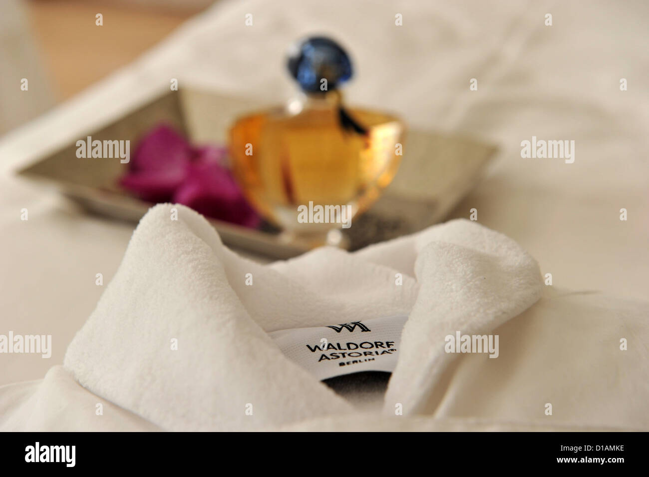 A bathrobe lies in the spa area of the Waldorf Astoria at the Zoo in
