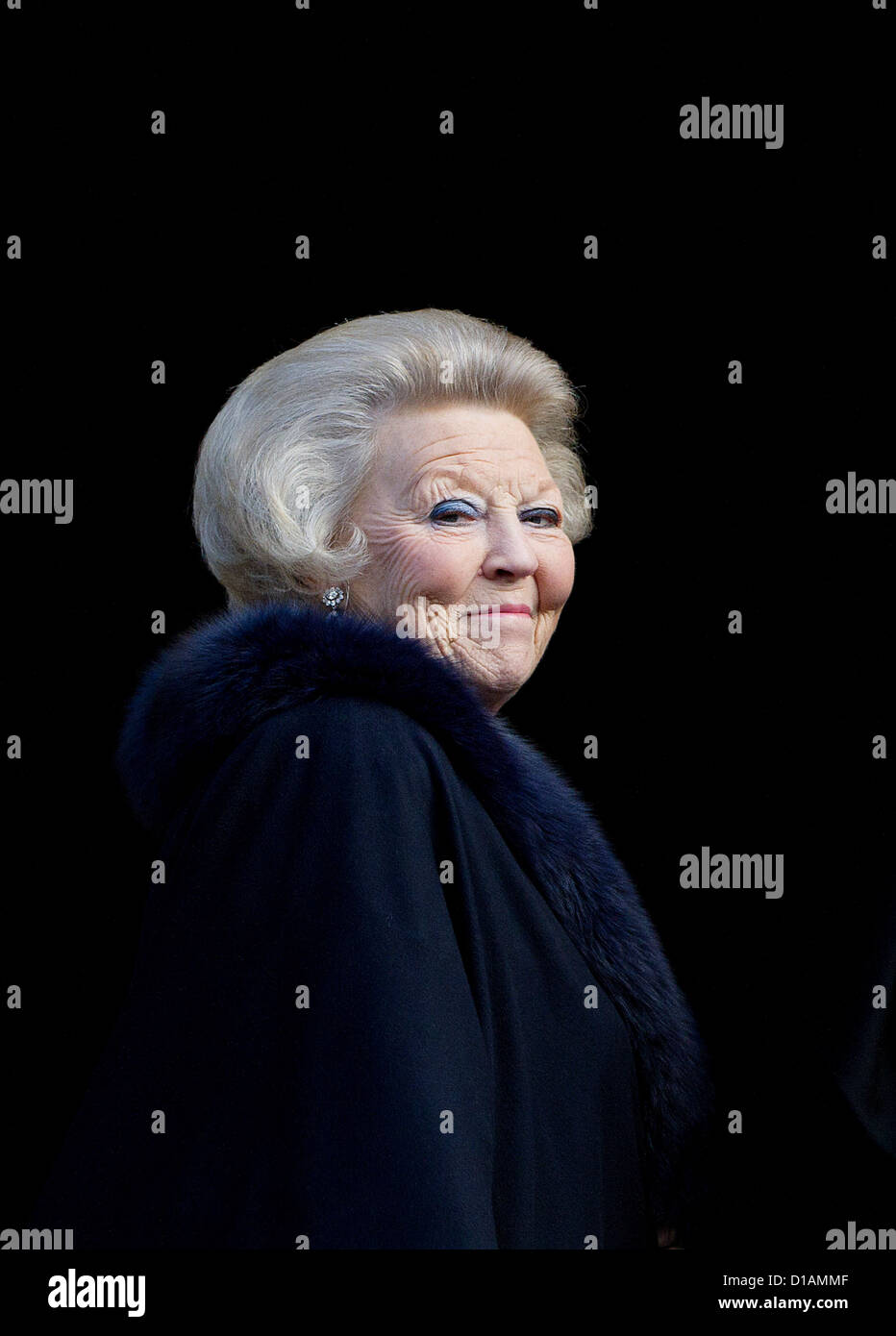 Queen Beatrix of The Netherlands leaves the Royal Palace Amsterdam after the award ceremony of the Prince Claus Award 2012 in Amsterdam, The Netherlands, 12 December 2012. Photo: Patrick van Katwijk / NETHERLANDS OUT AND FRANCE OUT Stock Photo