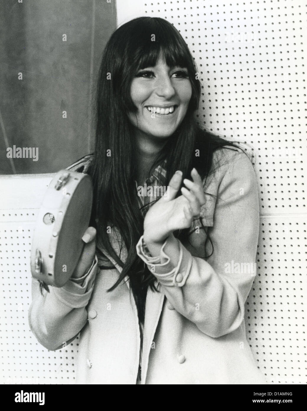 CHER  US singer in a London recording studio in August 1966. Photo Tony Gale Stock Photo