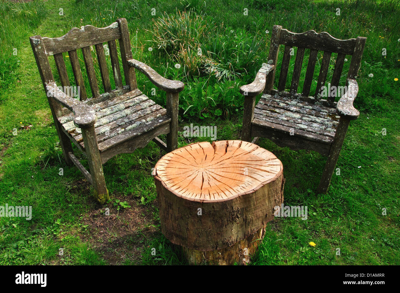 Rustic Garden Seats Stock Photos Rustic Garden Seats Stock
