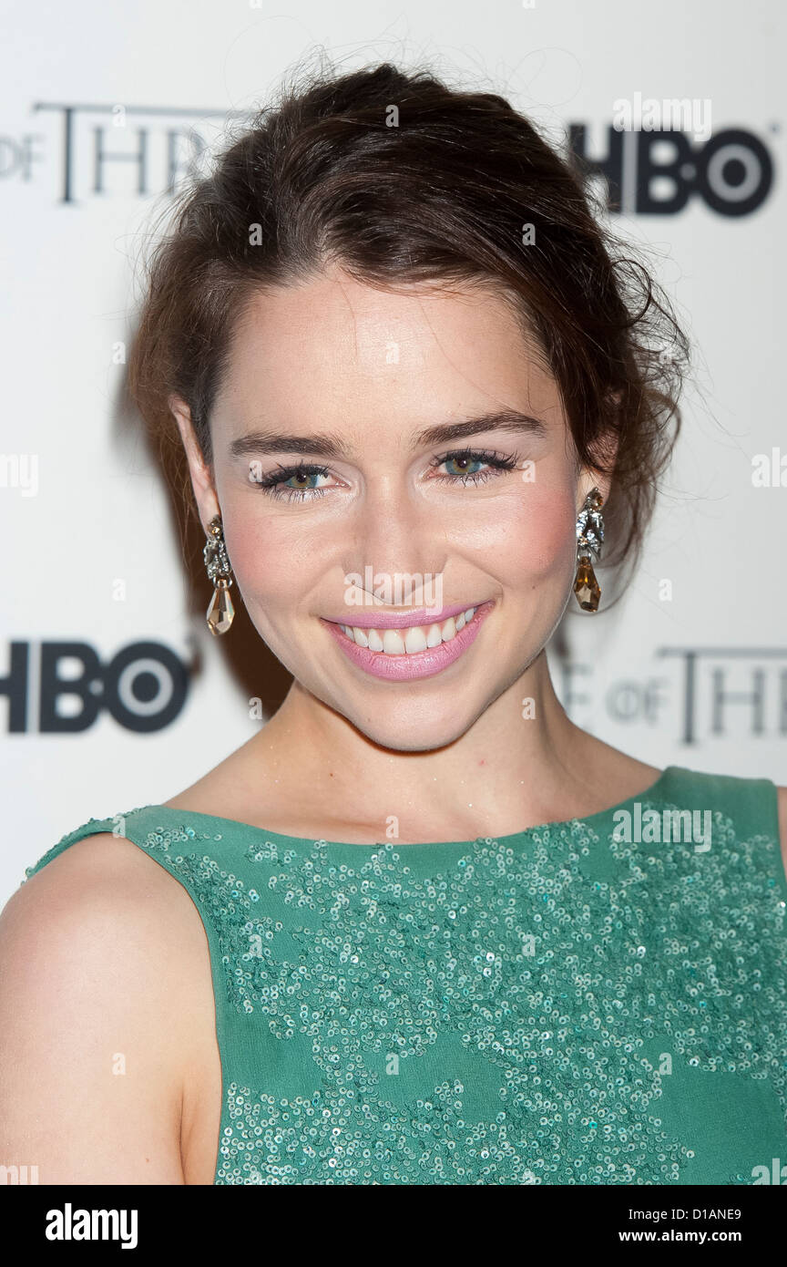 Emelia Clarke arrives for the Game Of Thrones launch event. Stock Photo