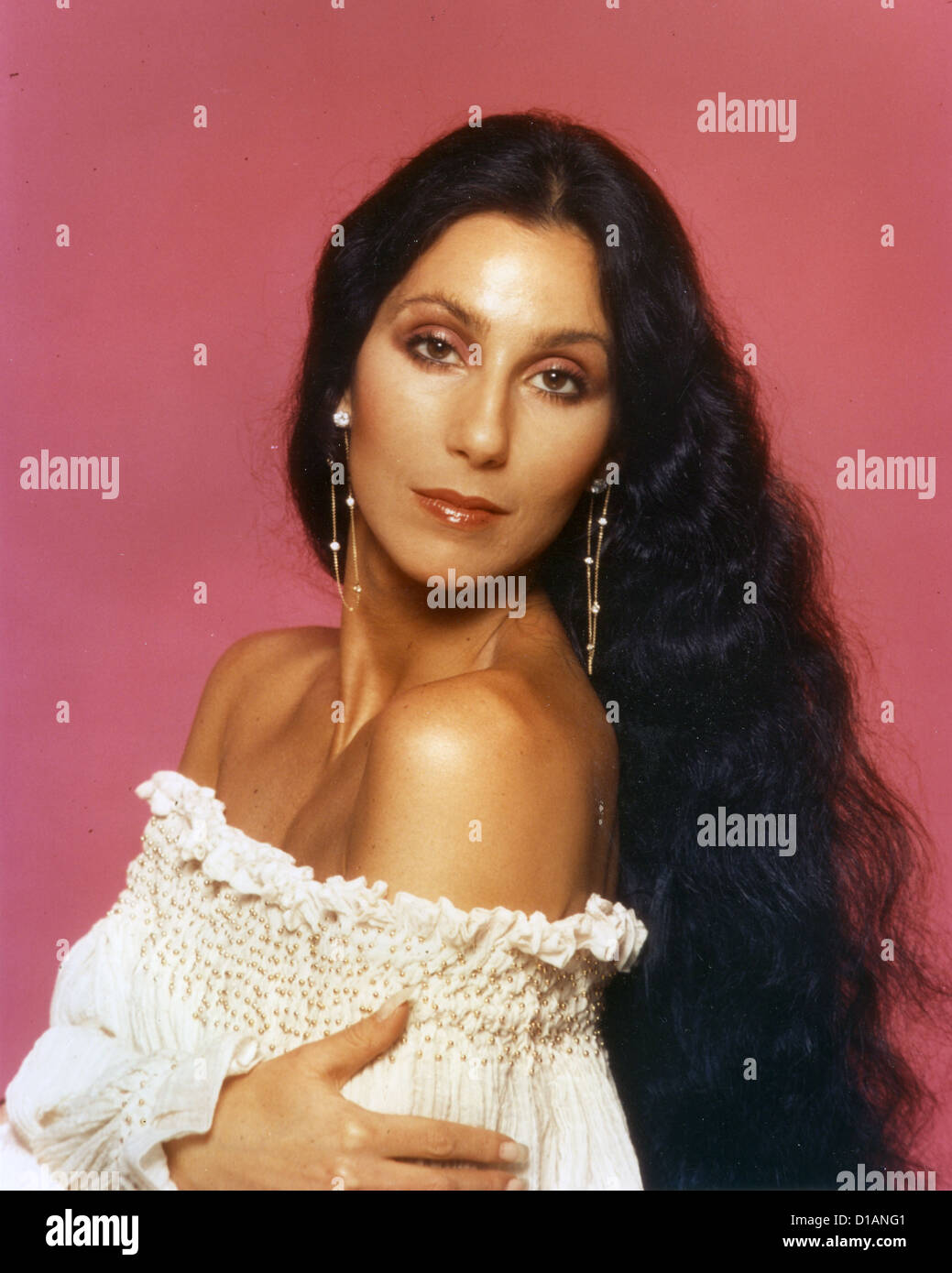 CHER Promotional photo of US singer and film actress about 1980 Stock Photo
