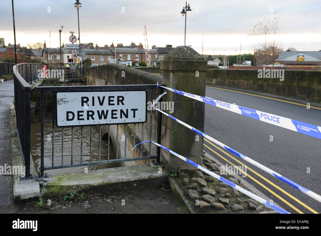 Floods in Norton on Derwent, North Yorkshire, December 2012 Stock Photo