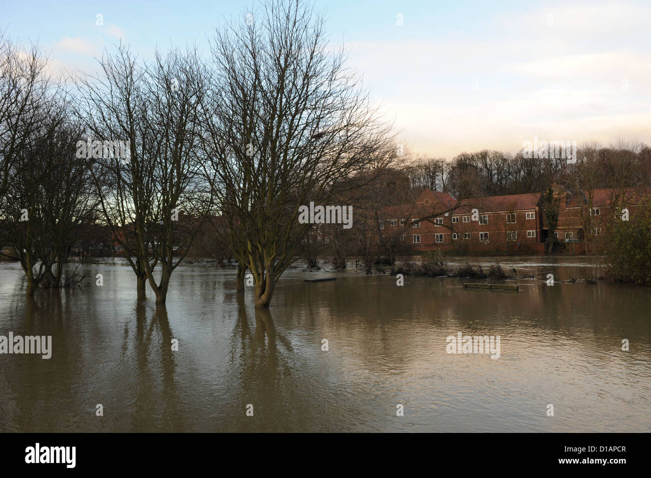 Floods in Norton on Derwent, North Yorkshire, December 2012 Stock Photo