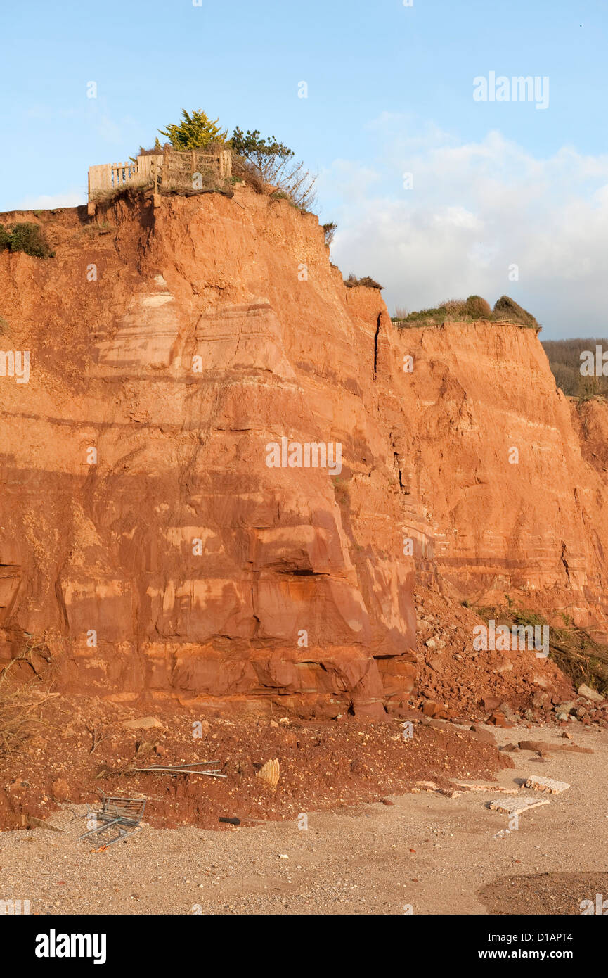 East Cliffs at Sidmouth in Devon with severe coastal erosion and landslips Stock Photo Alamy