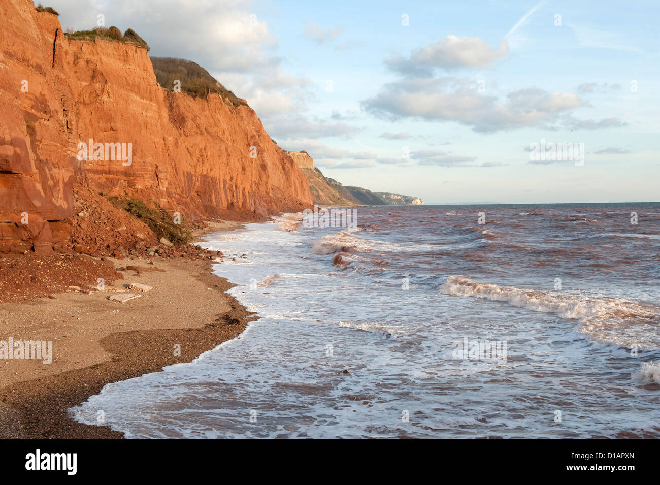 East Cliffs at Sidmouth in Devon with severe coastal erosion and landslips Stock Photo Alamy