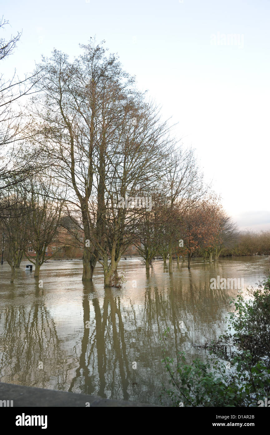 Floods in Norton on Derwent, North Yorkshire, December 2012 Stock Photo