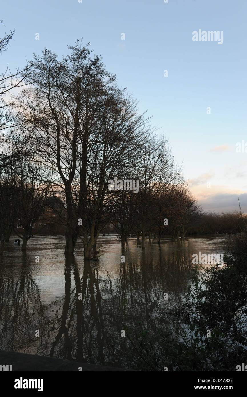 Floods in Norton on Derwent, North Yorkshire, December 2012 Stock Photo