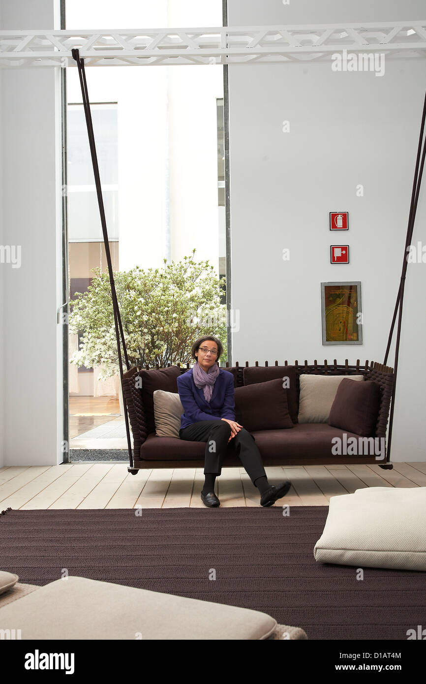 Paola Lenti designer at Salone del Mobile di Milano in her booth 2008