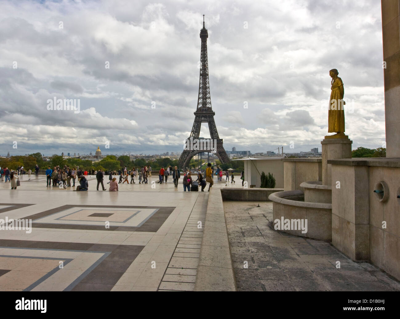 Paris panorama with Eiffel Tower from Palais de Chaillot France Europe Stock Photo