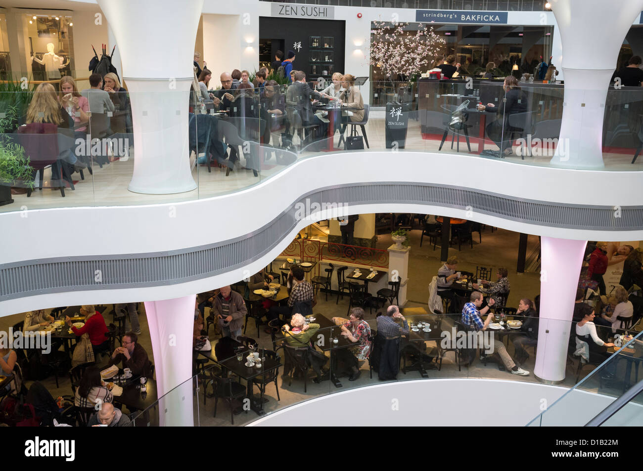 Interior of chic shopping mall in Helsinki Finland Stock Photo