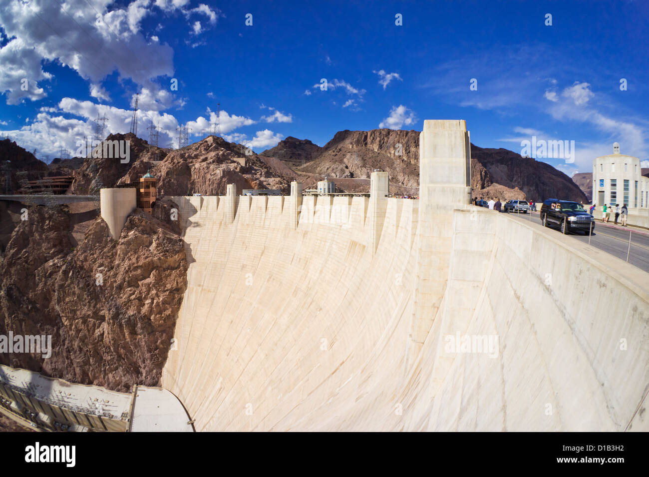 Hoover Dam hydro-electric power generating station dam Arizona AZ United States of America Stock Photo