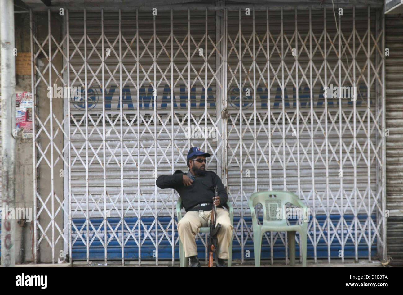 Light House Electric Market seen closed during protest  against killing of an electronics dealer by extortion mafia, in Karachi on Thursday, December 13,  2012 Stock Photo