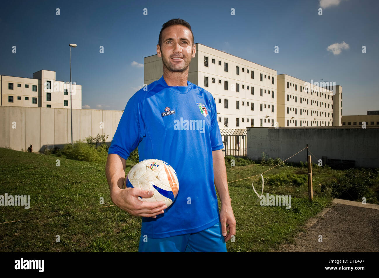 Bollate prison, training of the football team Stock Photo