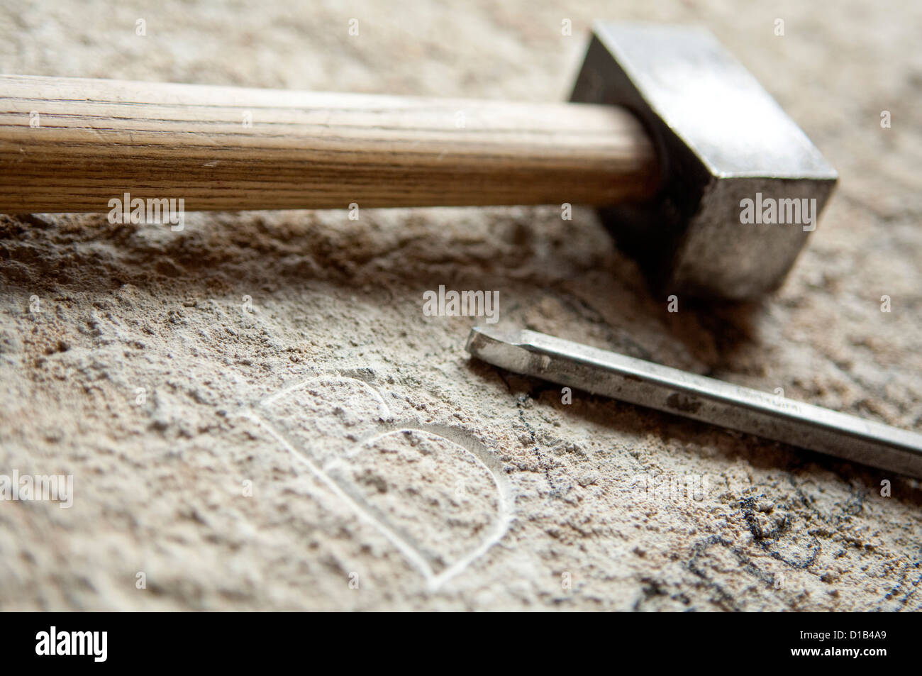 Sculptor tools engraved B Stock Photo Alamy
