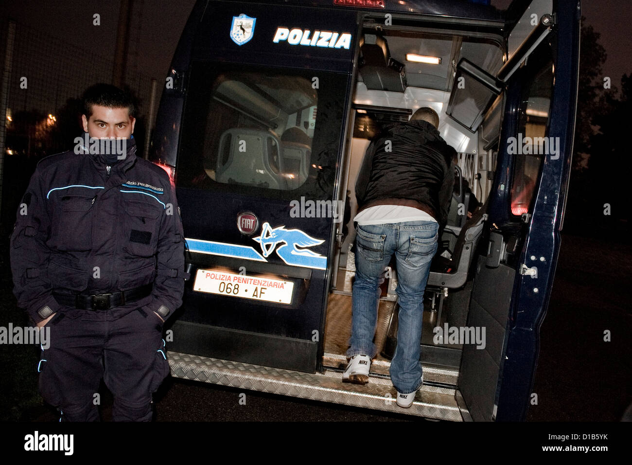 Italy, Bollate prison, bus to transport prisoners Stock Photo