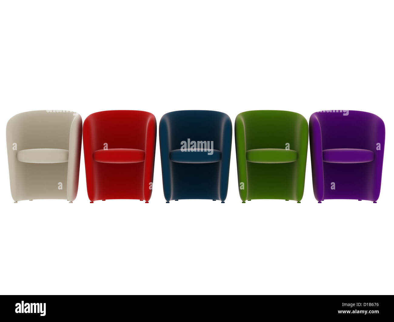 Soft Chair Set Isolated Objects Series Stock Photo Alamy
