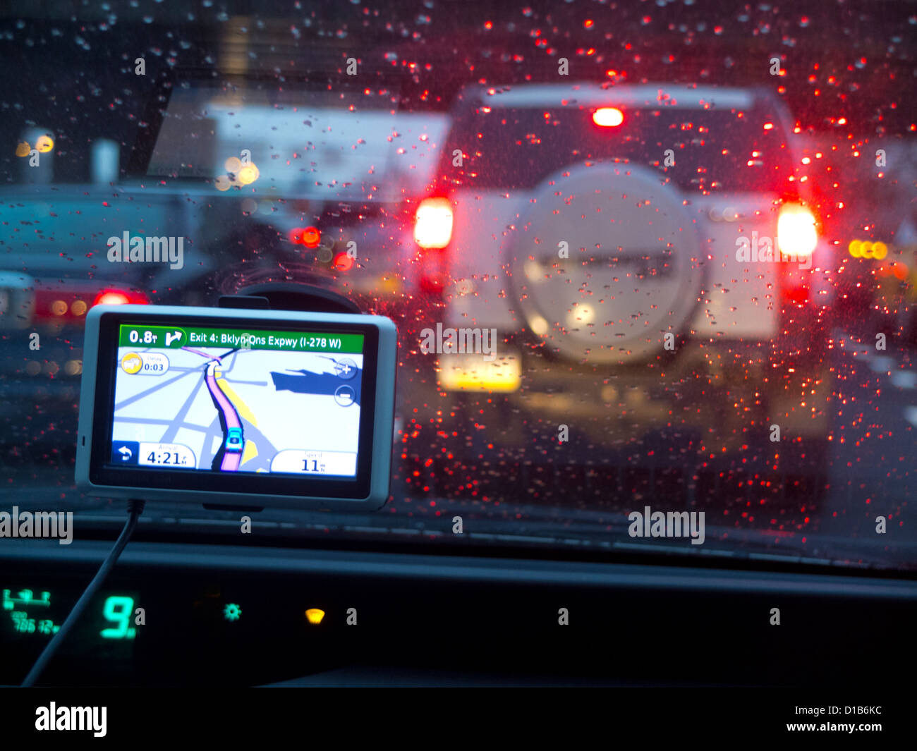 GPS on dash board in car Stock Photo Alamy