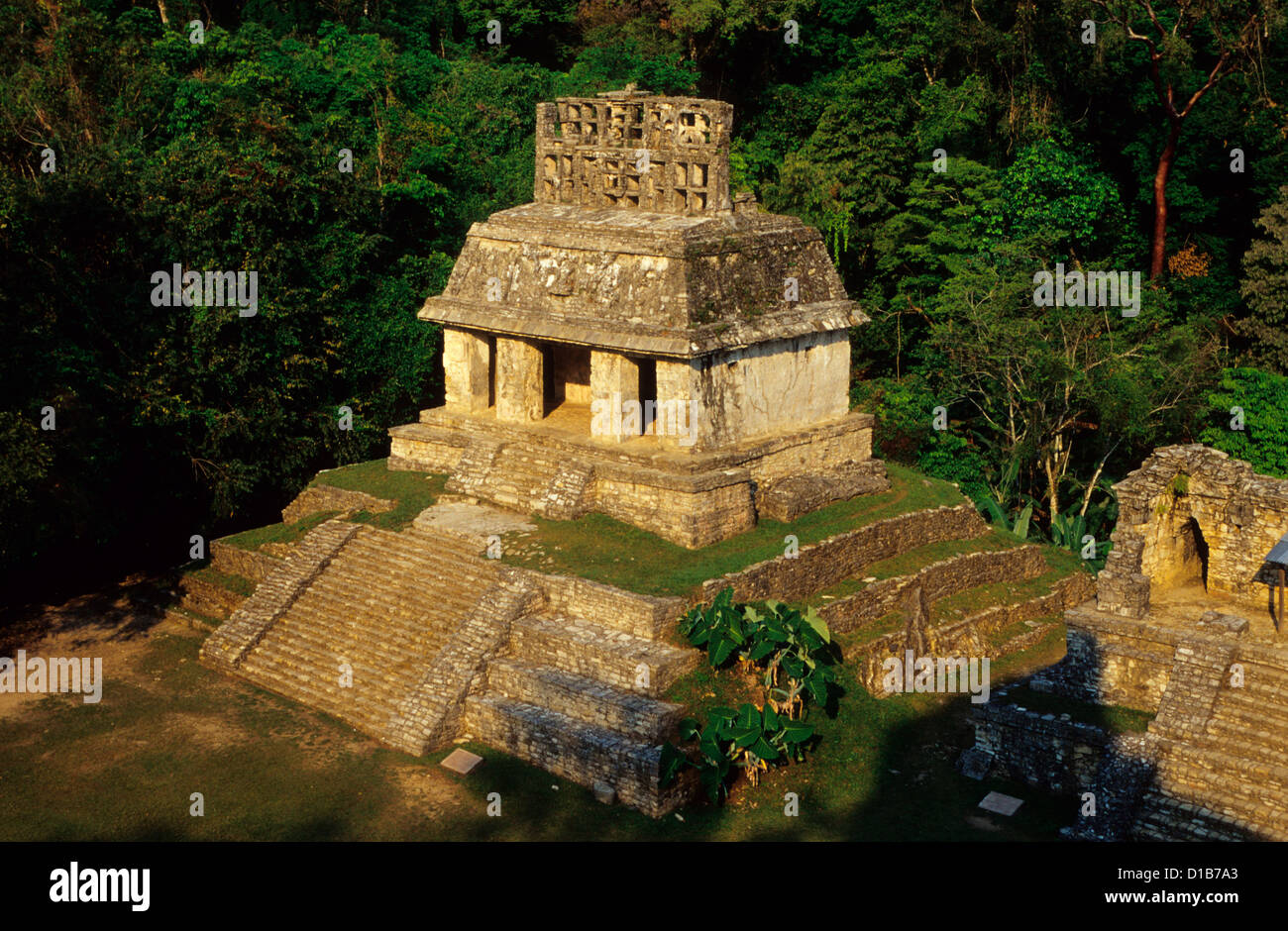 Temple of the Sun, Palenque, Chiapas, Mexico Stock Photo