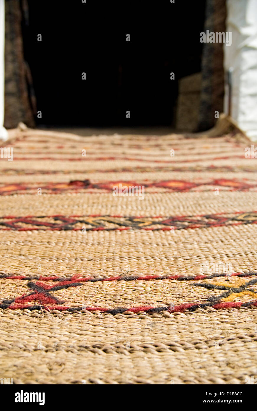 hessian mat at the entrance to a party tent Stock Photo Alamy