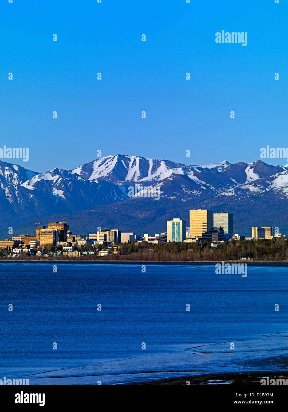 Anchorage Alaska, the largest city in the state Stock Photo