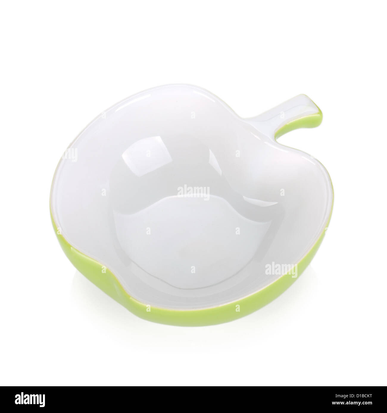 Apple shaped fruit bowl. Isolated on white background Stock Photo Alamy