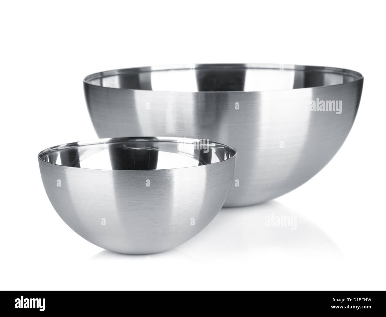 Stainless steel bowl. Isolated on white background Stock Photo - Alamy
