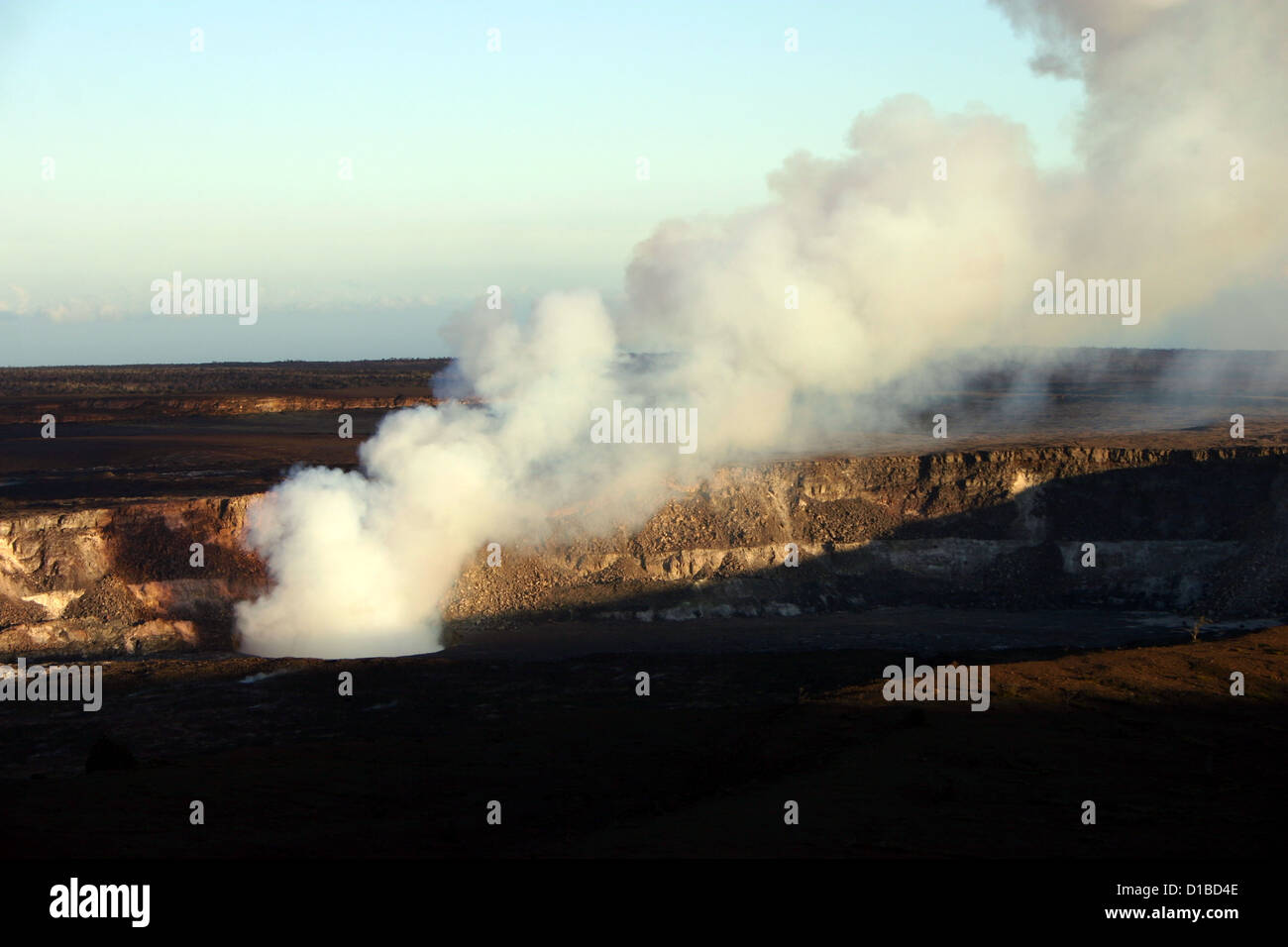 Kilauea crater steaming at Volcanoes National Park, Hawaii, USA Stock Photo