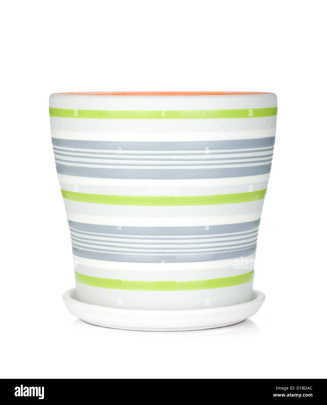 Empty flower pot. Isolated on white background Stock Photo - Alamy