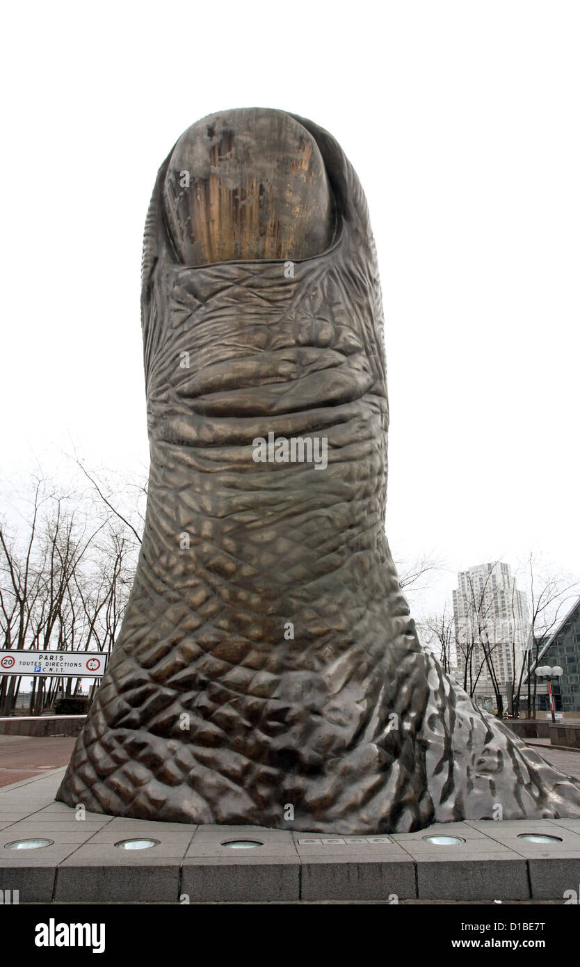 La Defense, France, thumb statue of Cesar Baldaccini Stock Photo - Alamy