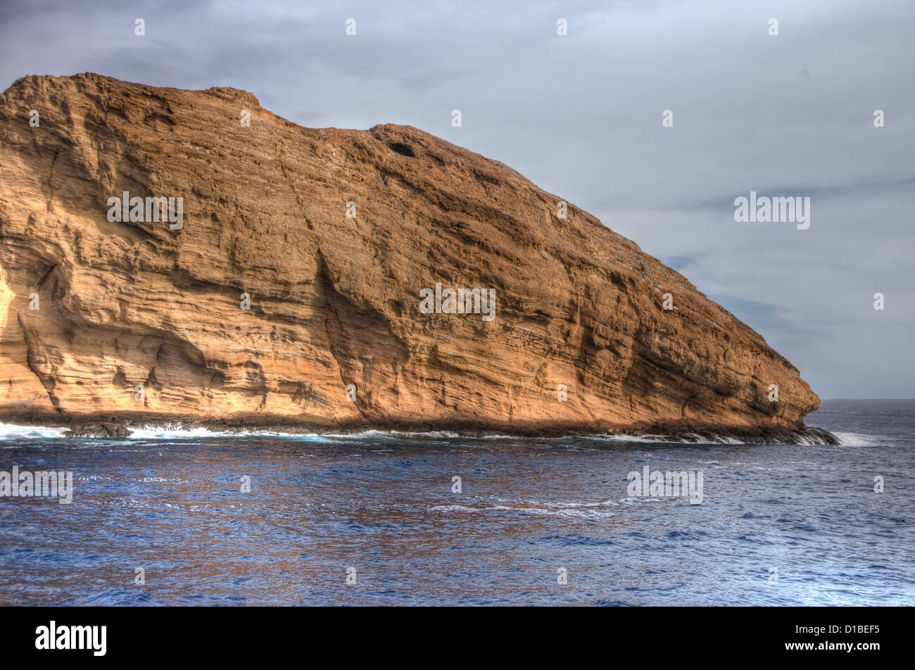 Molokini Island bird sanctuary off the shore of Maui, Hawaii Stock