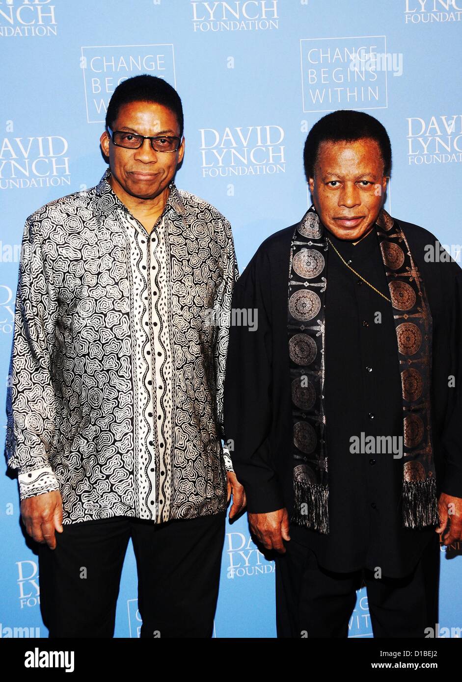 Herbie Hancock, Wayne Shorter at arrivals for Change Begins Within Benefit Gala Benefiting the David Lynch Foundation, Frederick P. Rose Hall, Jazz at Lincoln Center, New York, NY December 13, 2012. Photo By: Desiree Navarro/Everett Collection/Alamy live news. USA.  Stock Photo