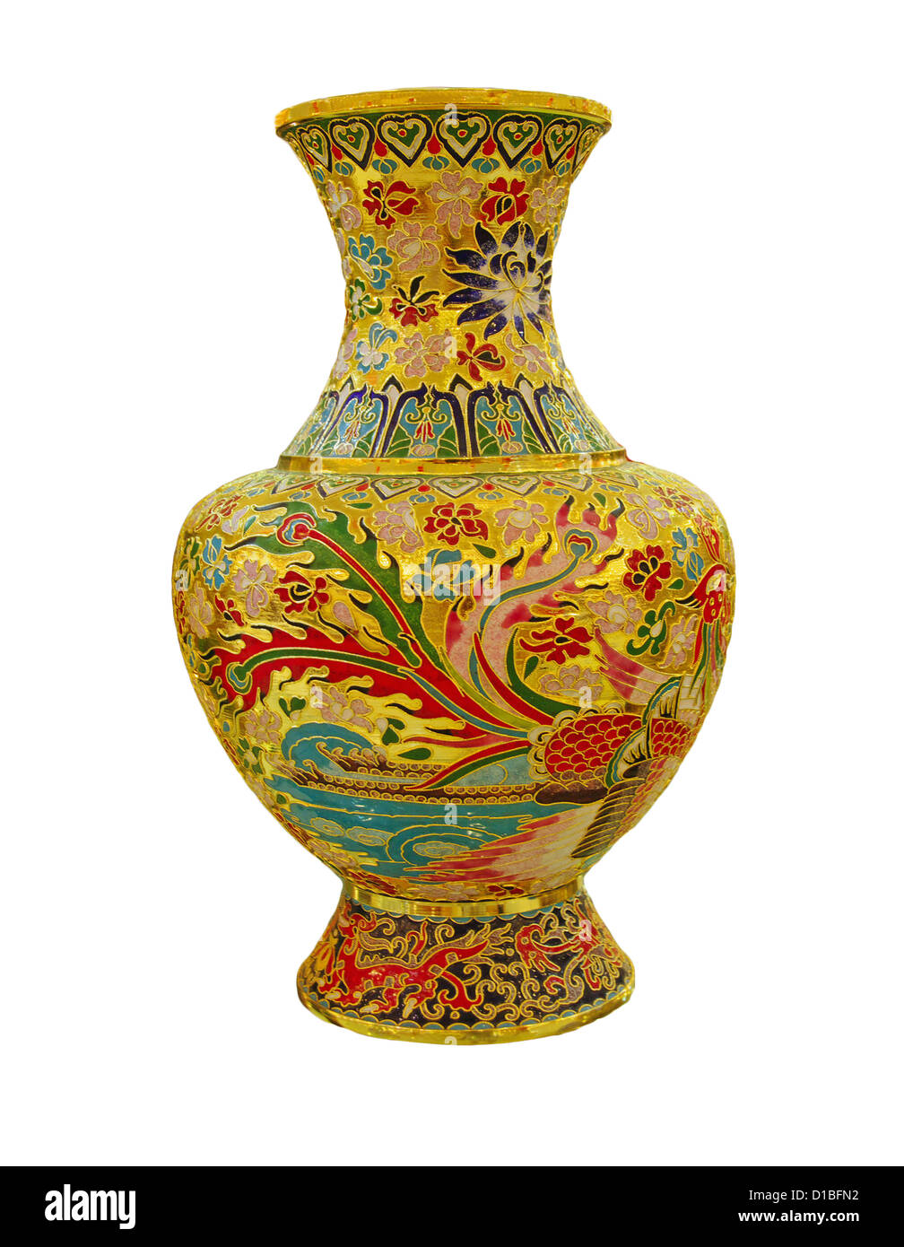 chinese vase on the plain back ground Stock Photo