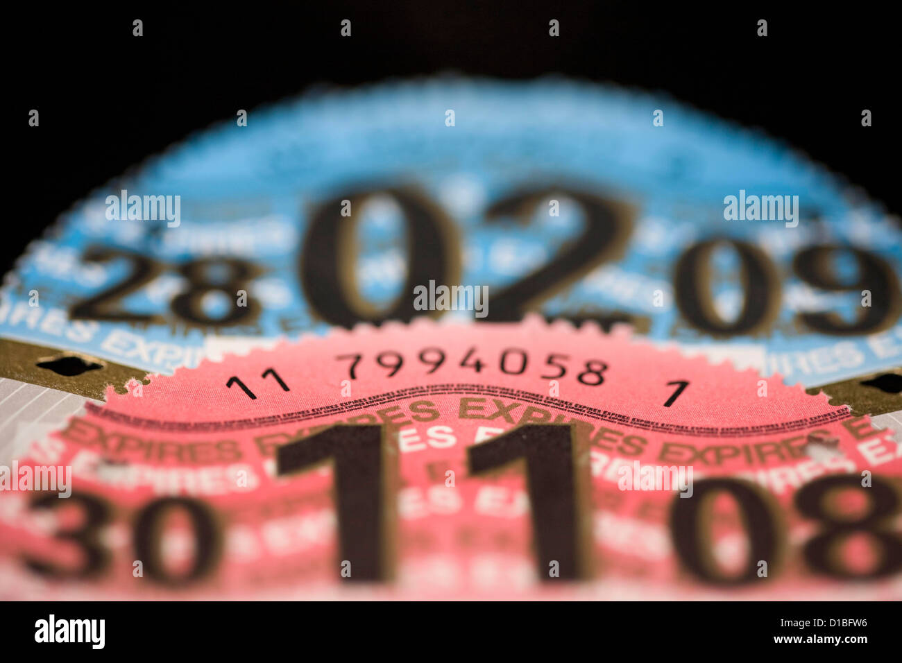 Road Tax Disks Stock Photo - Alamy
