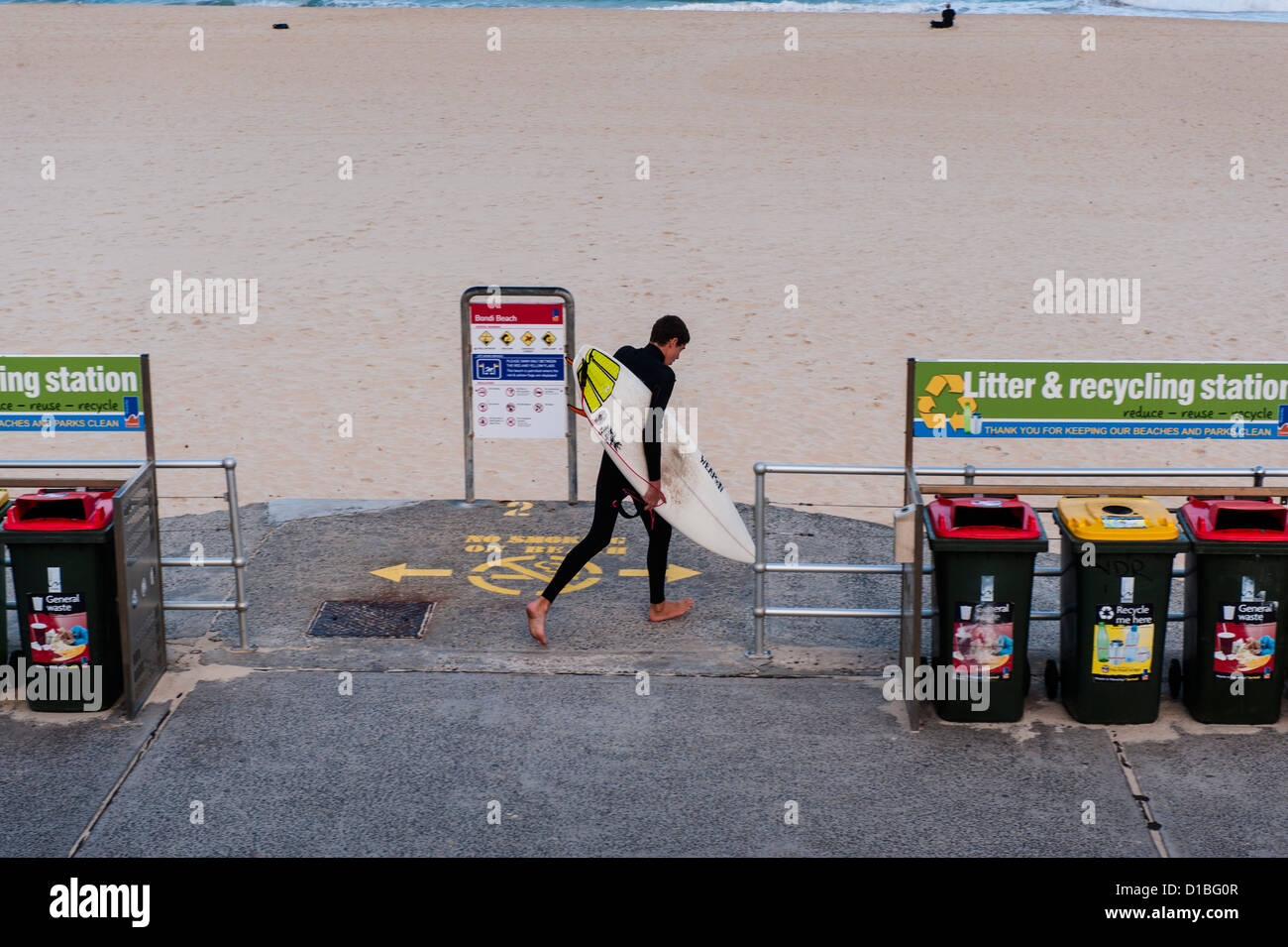 Garbage is being collected selectively on the surf beach. Already