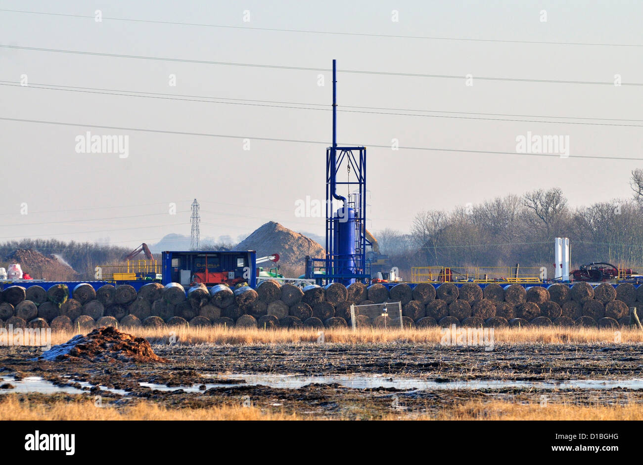 Caudrilla exploration shale gas Fracking site , Lancashire . Stock Photo