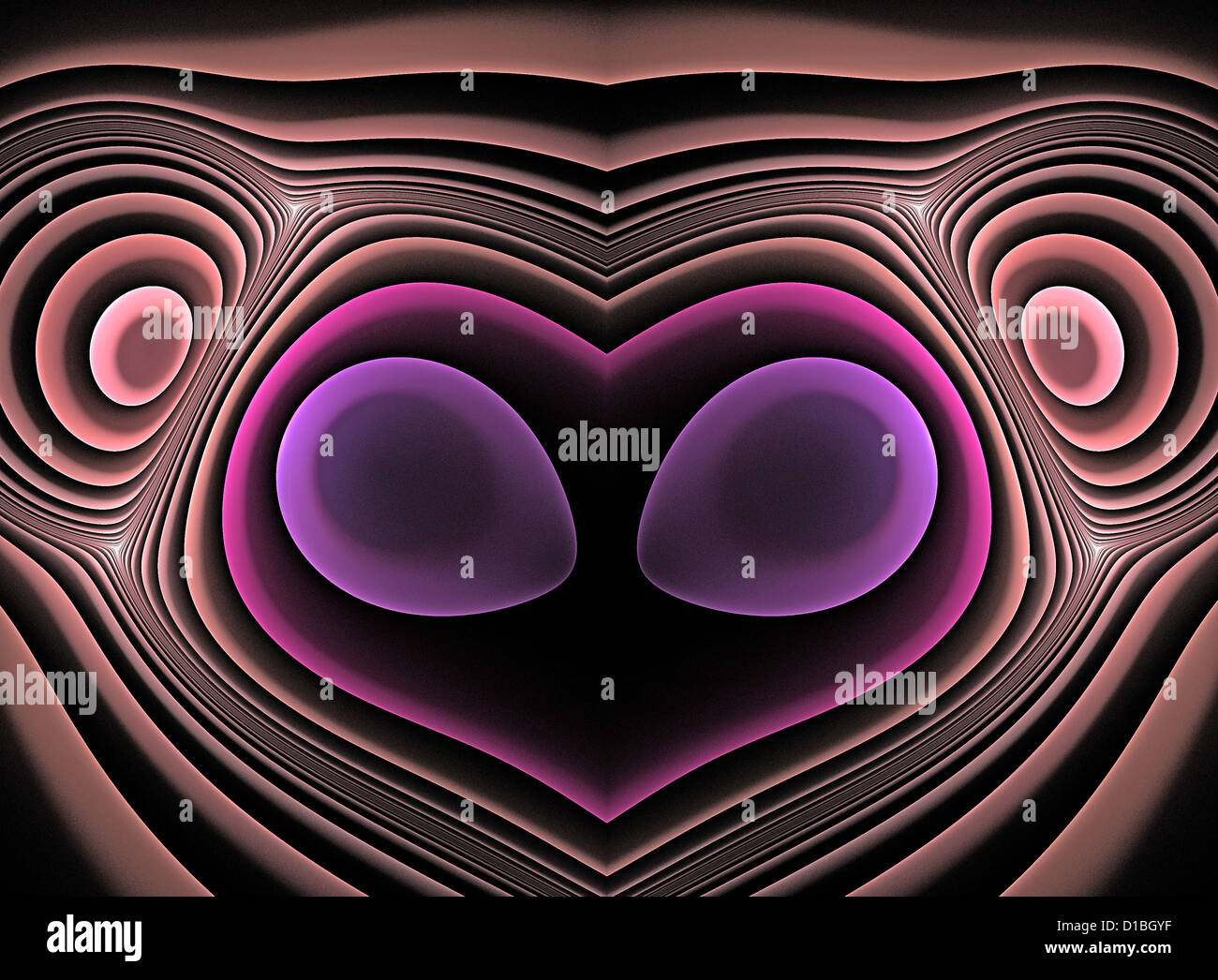 Cute Pig Fractal Design Generated Using The Apophysis Computer Fractal Program Stock Photo