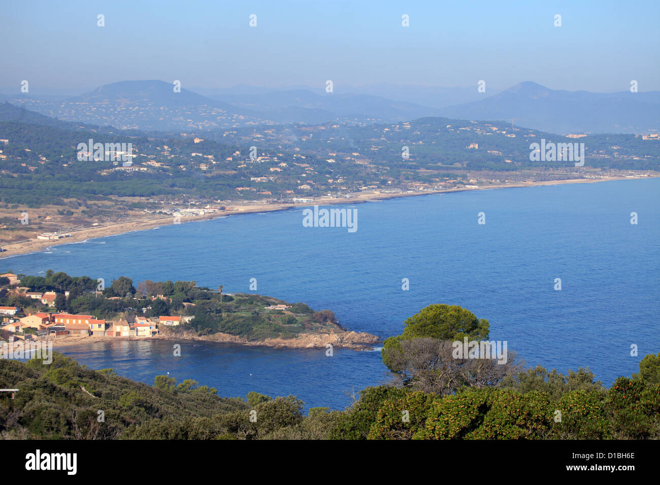 Aerial view of the beach of Pampelone in Saint Tropez Stock Photo