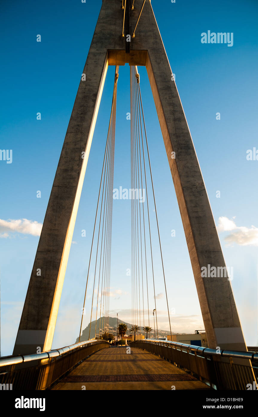 Architectural detail of suspension bridge Stock Photo