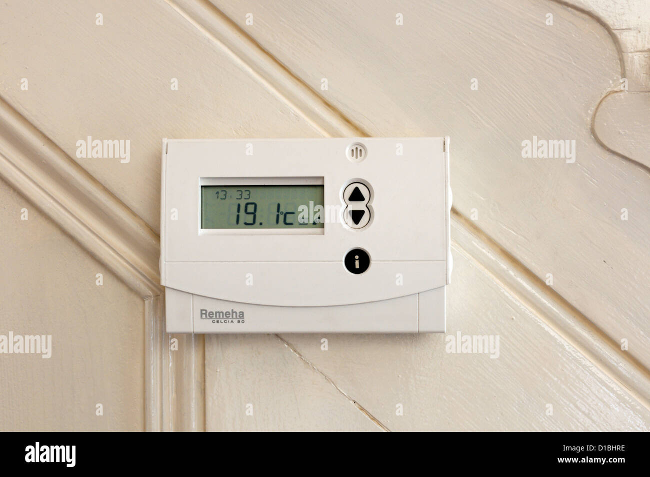 Remeha domestic central heating controller or programmer for a weather-compensated boiler. Stock Photo